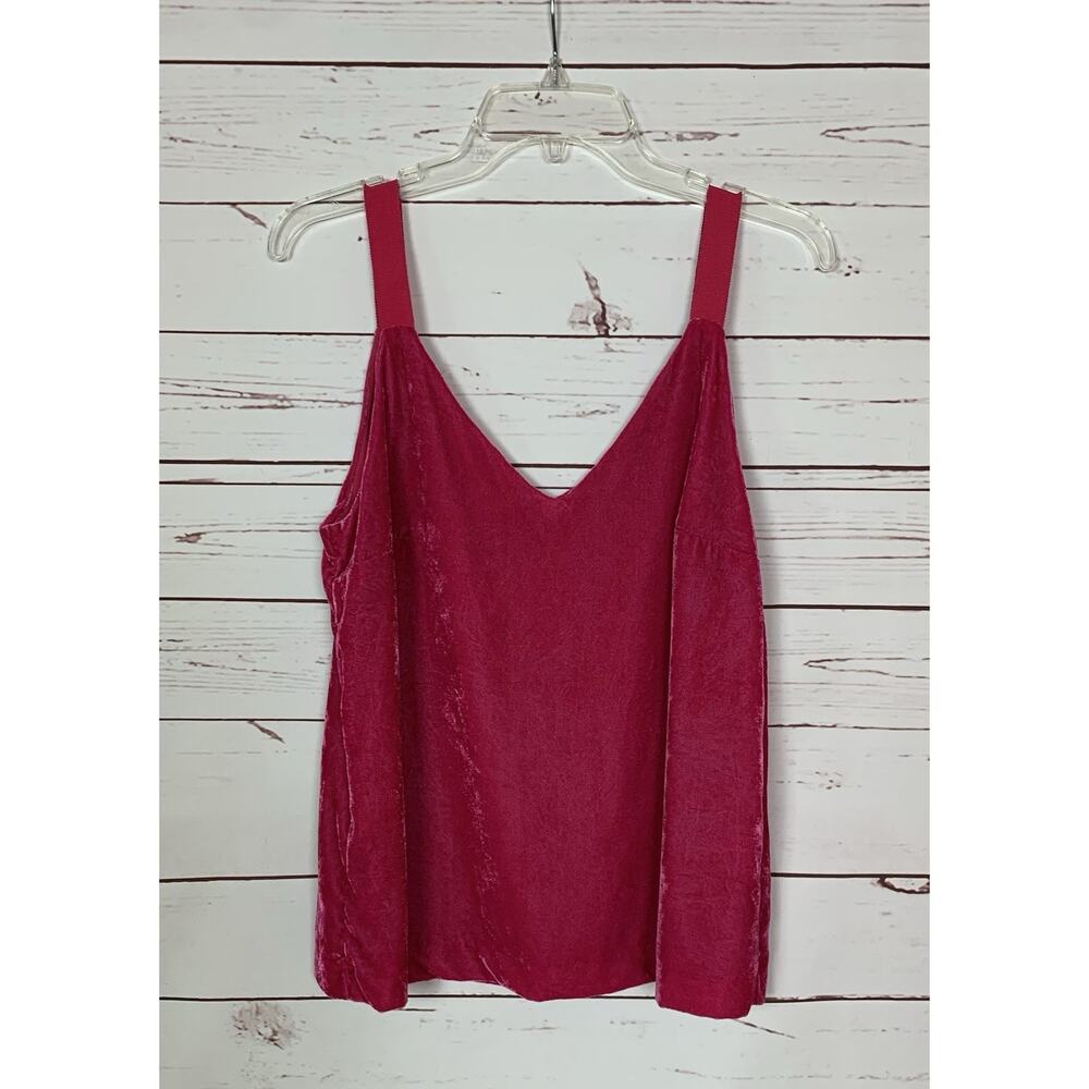 J.Crew Women's S Small Bright Pink Velvet Velour Sleeveless Dressy Cute Top Tank